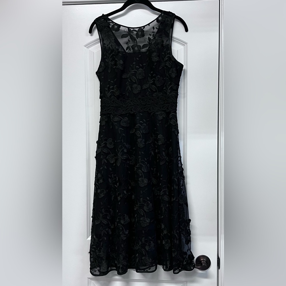 NWT White House Black Market Black Floral Lace Dress